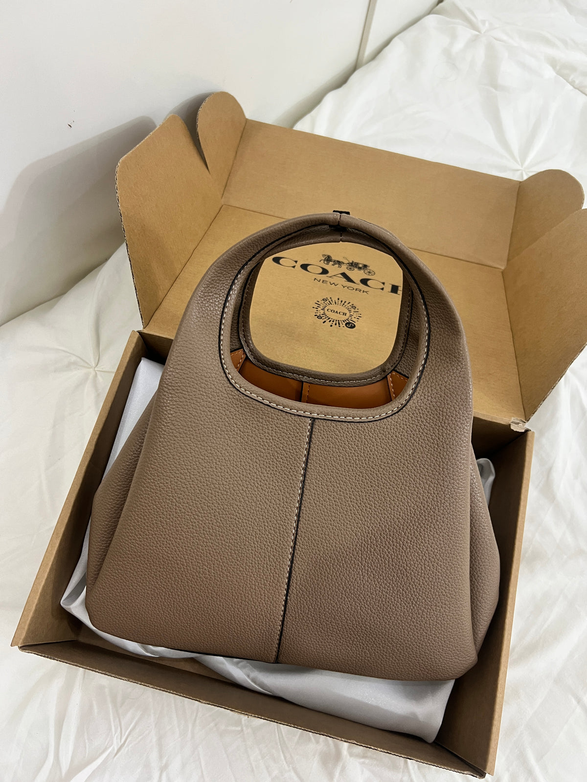 Coach hobo Lana Shoulder Bag 23 In Taupe Leather