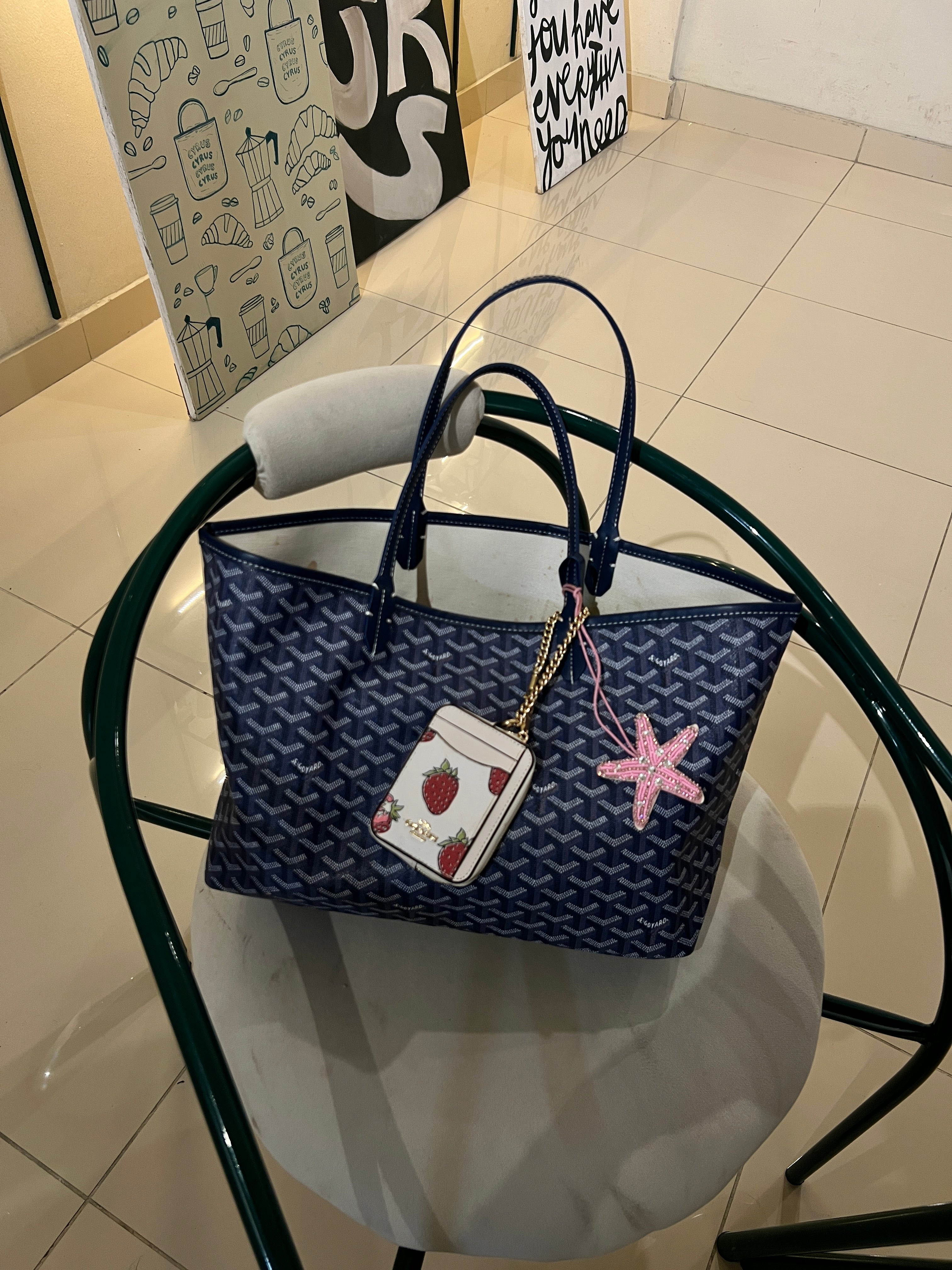 Goyard Tote Bag – Blue Artois (Large With Pouch)