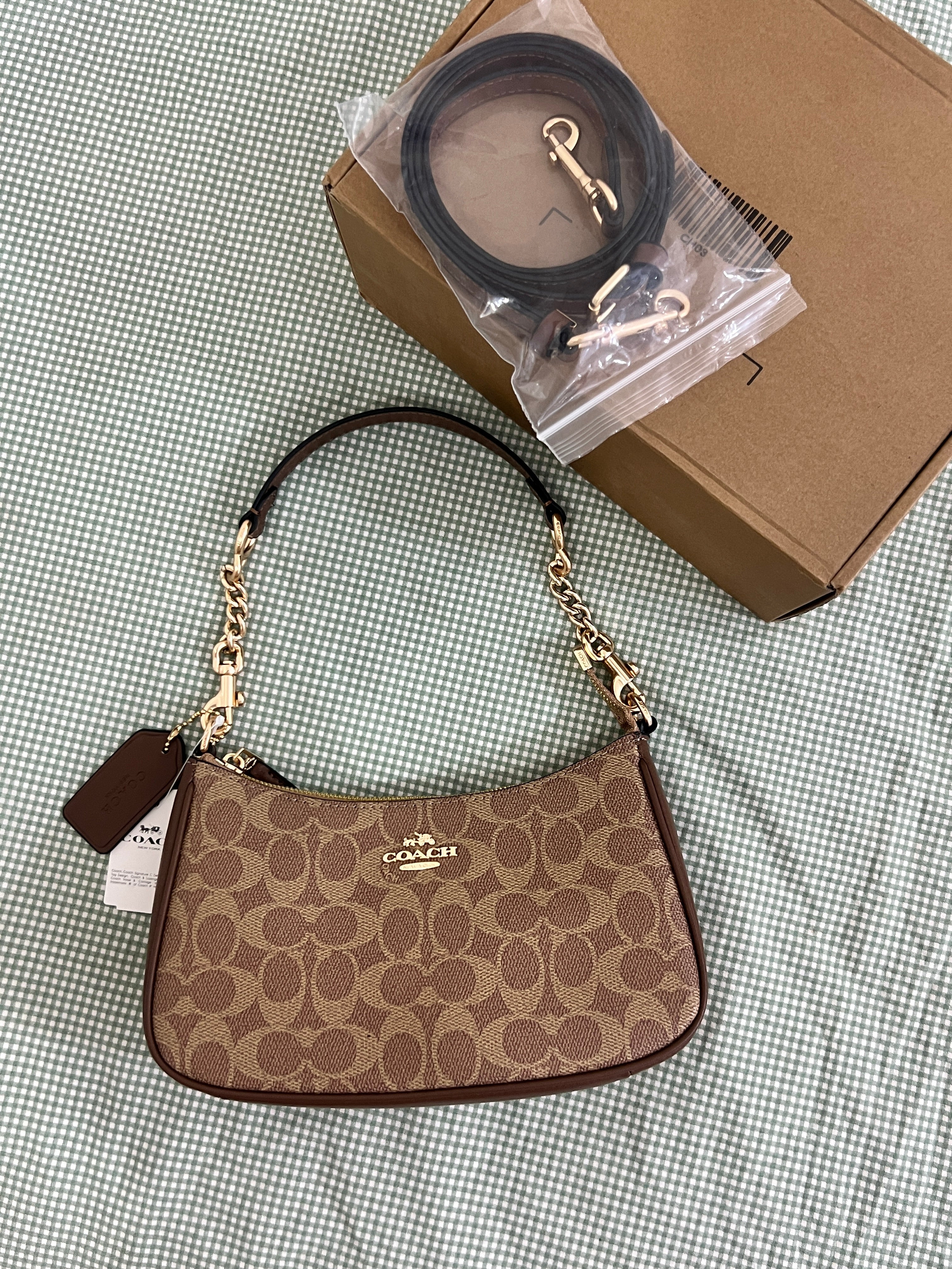 Coach Teri Shoulder Bag (with Box, and  long strap)