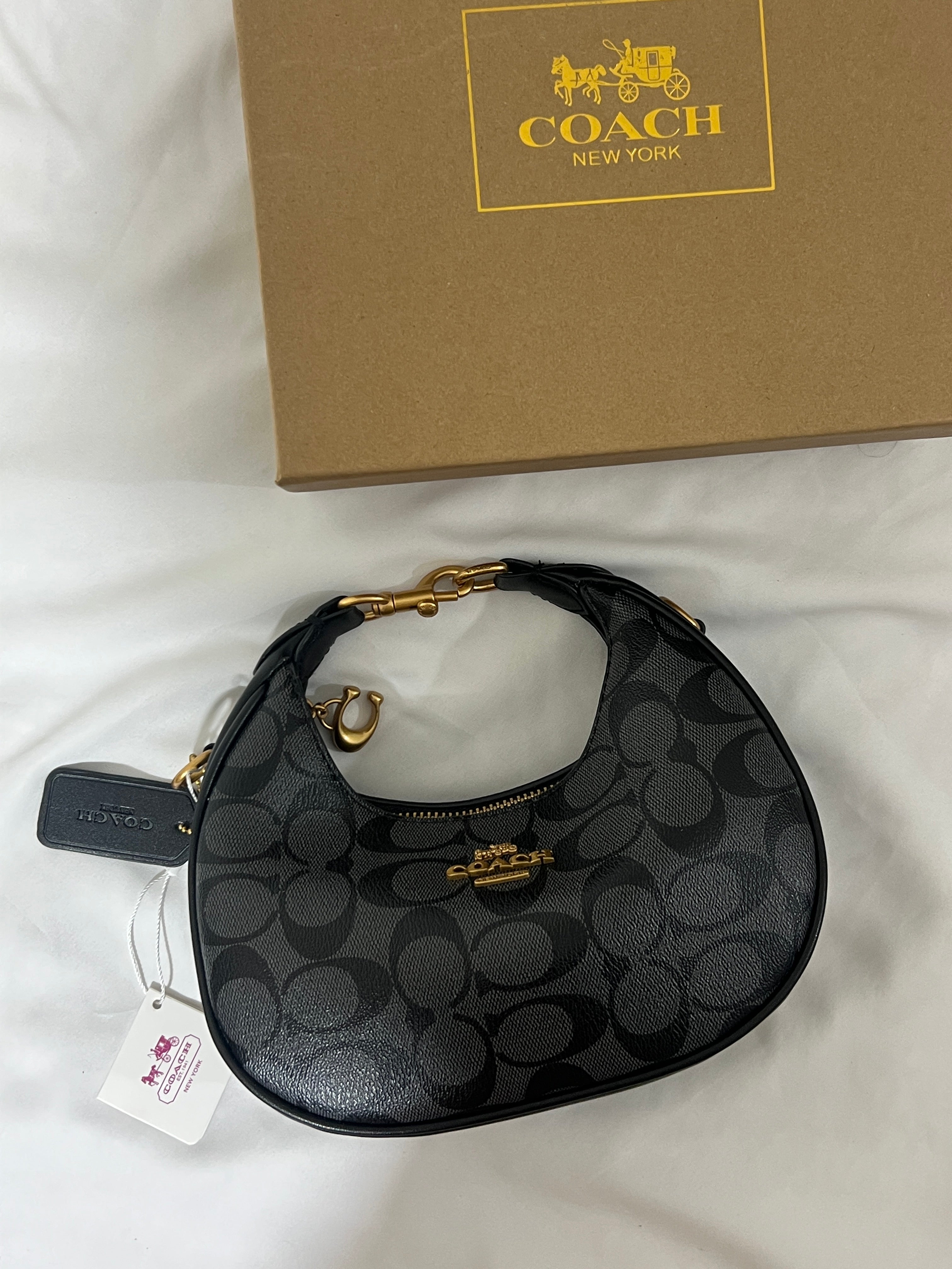 COACH JONIE BAG GREY ((INCLUDE BOX AND LONG STRAP )