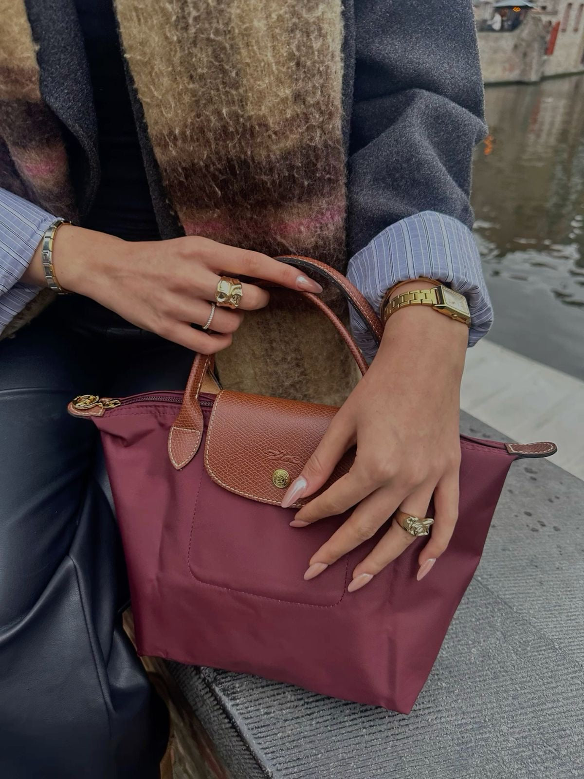 Longchamp Handbag Small - Wine Red (WITH BRAND LOGO)