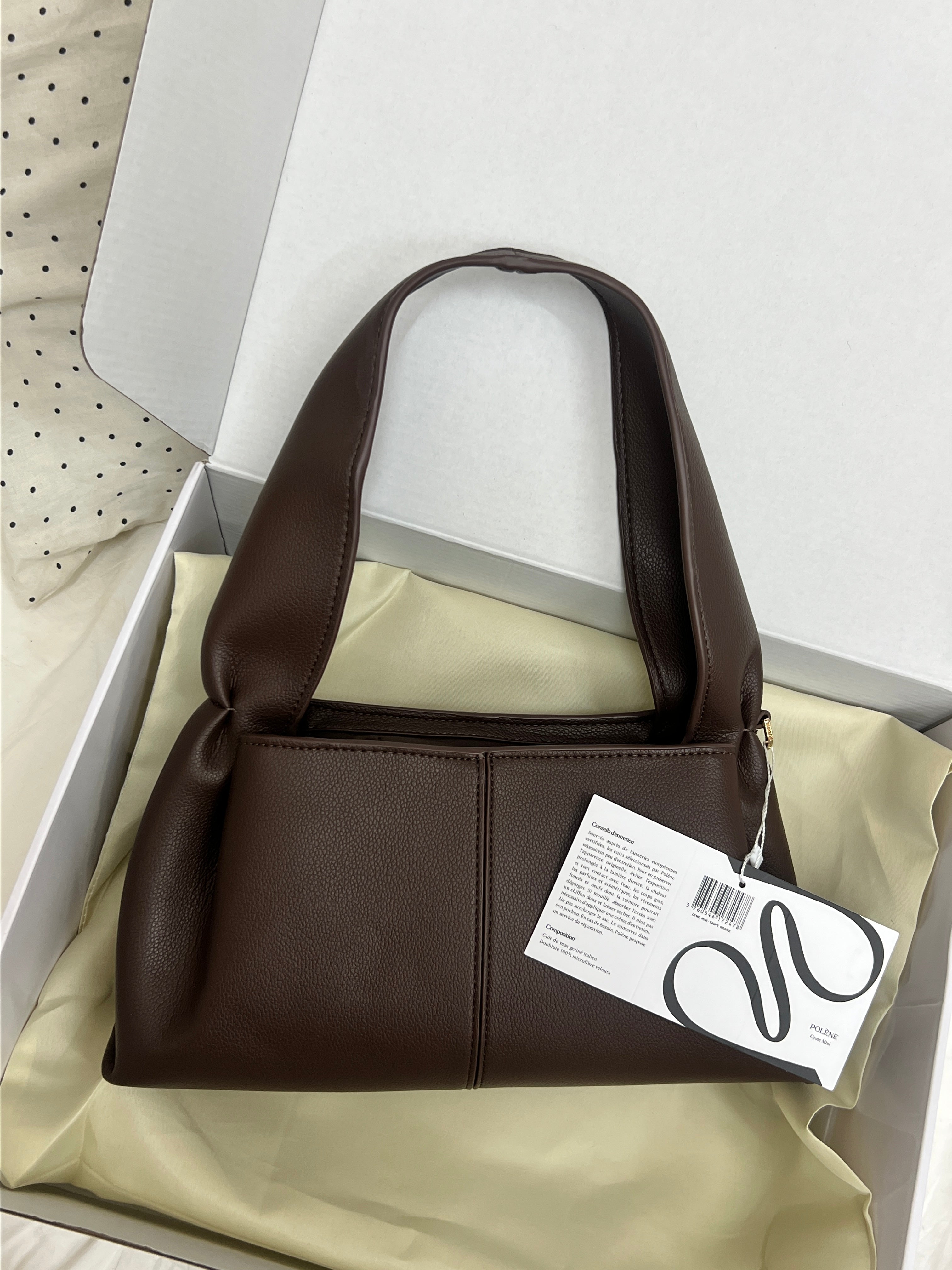 Polène Cyme Mini Shoulder Bag – Chocolate Brown
