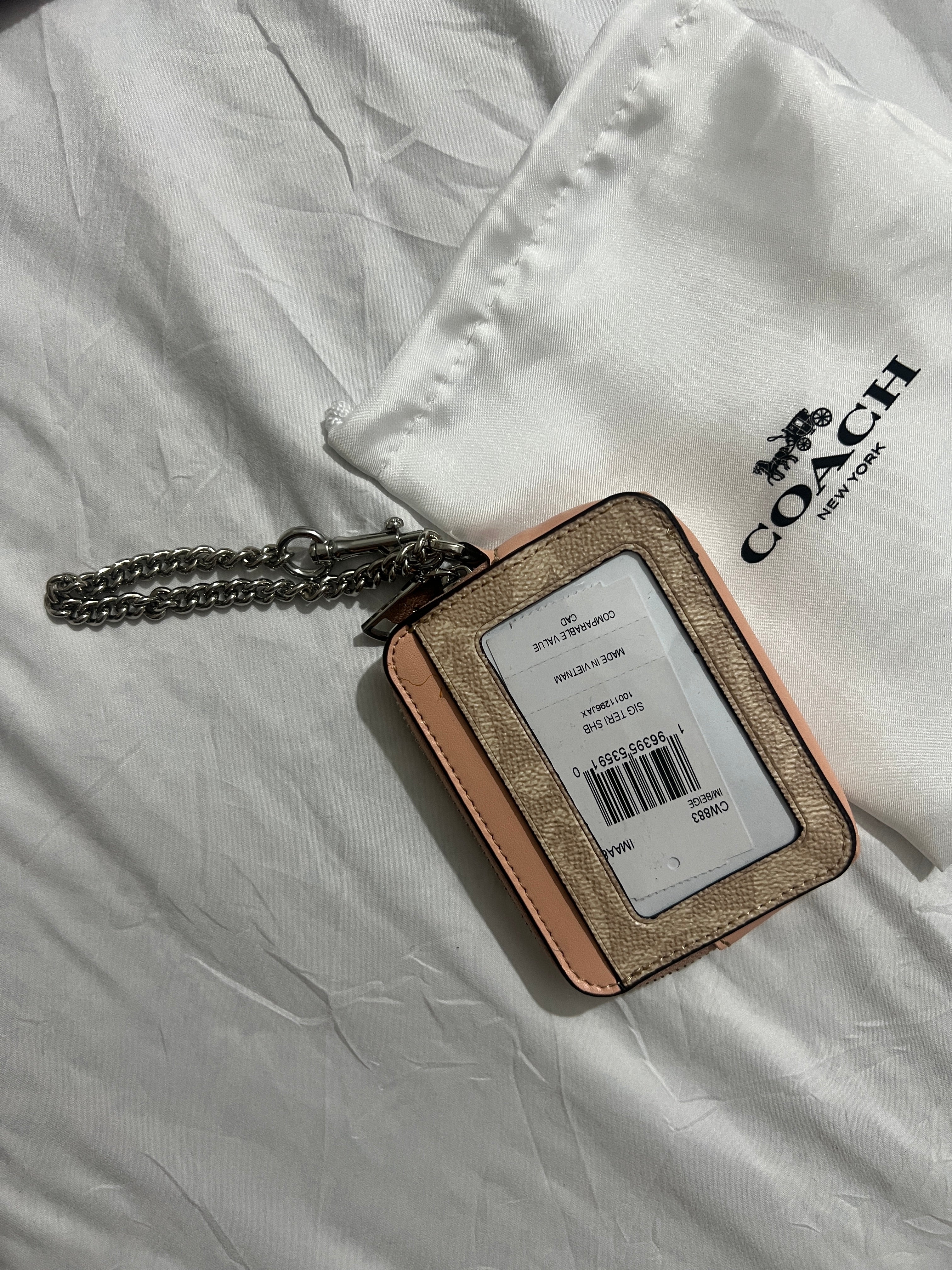 Coach Signature Canvas with Peach Trim