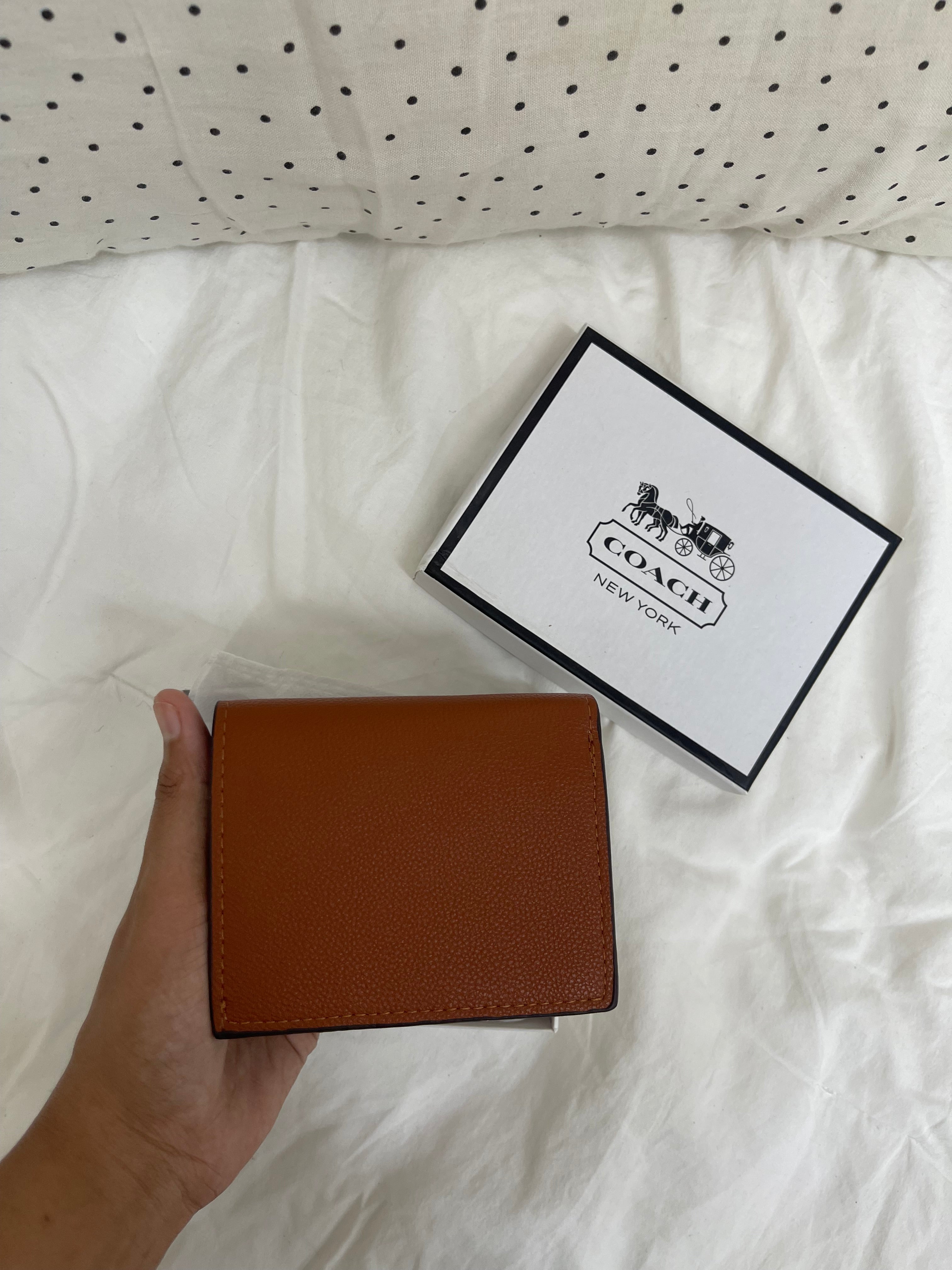 Coach Pebbled Leather Small Zip Wallet – Saddle Brown