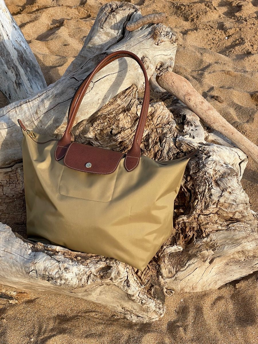 Longchamp Tote Medium -  SAND BEIGE (WITH BRAND LOGO)