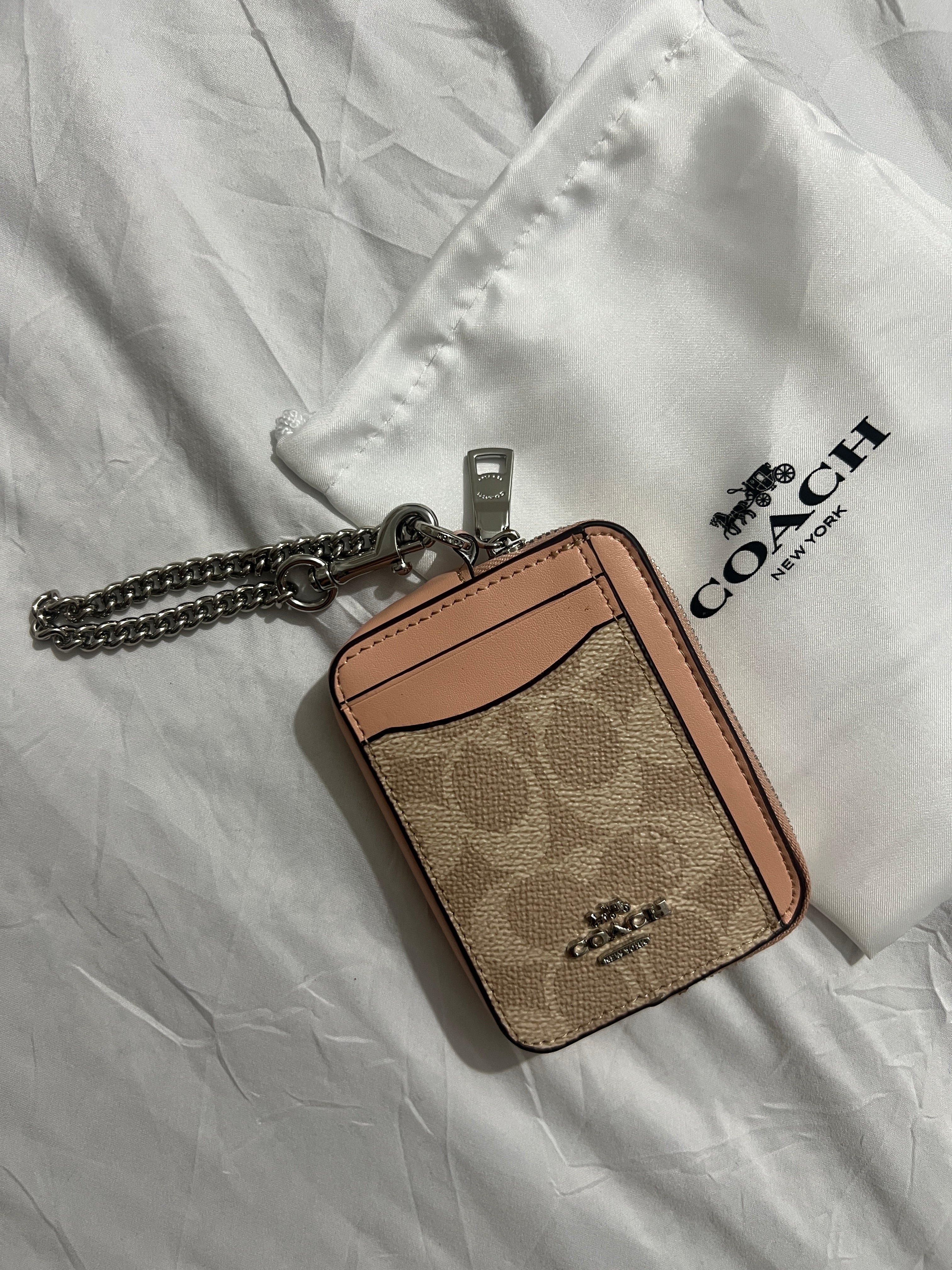 Coach Signature Canvas with Peach Trim