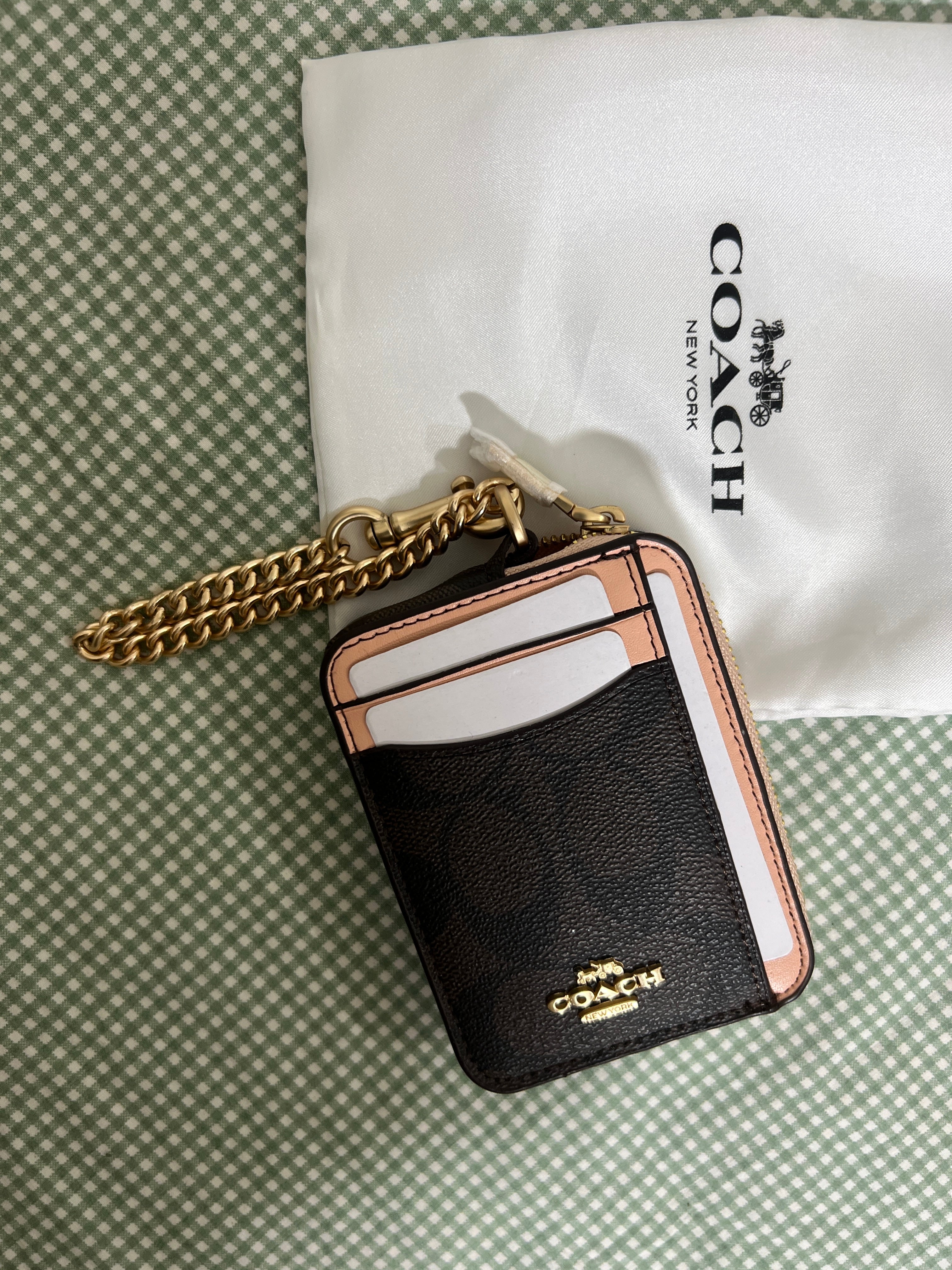 Coach Signature Canvas with Peach Brown Trim
