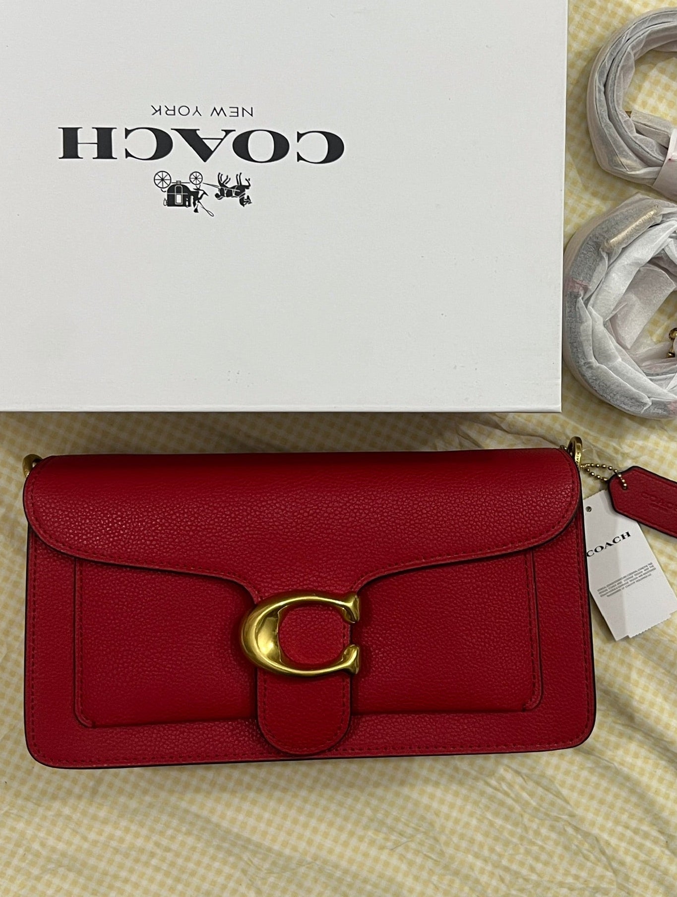 RED COACH TAB 26 BAG (WITH STRAPS & BOX)