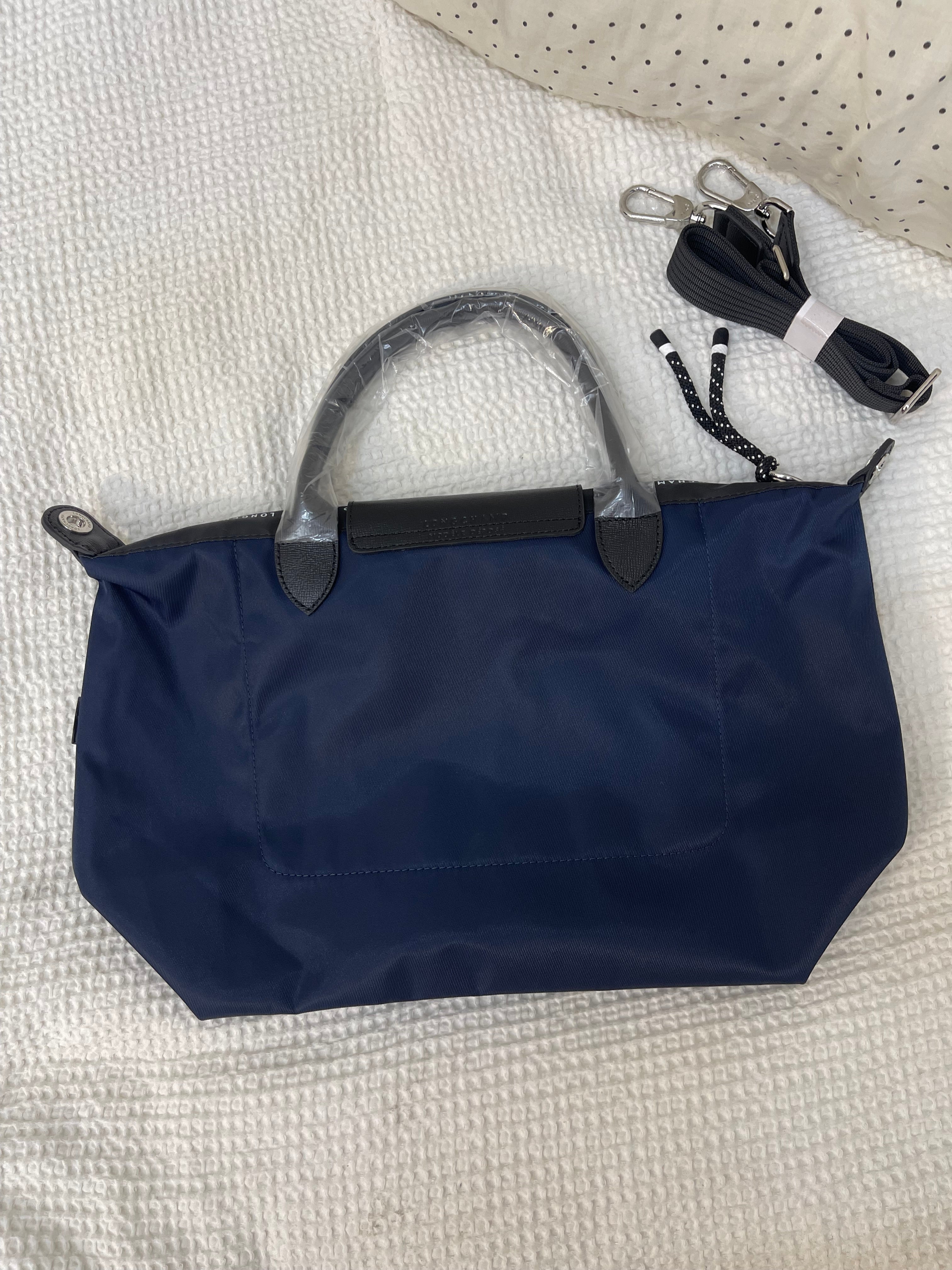 Longchamp Inspired Crossbody - Navy Blue (Medium With Logo & Strap)