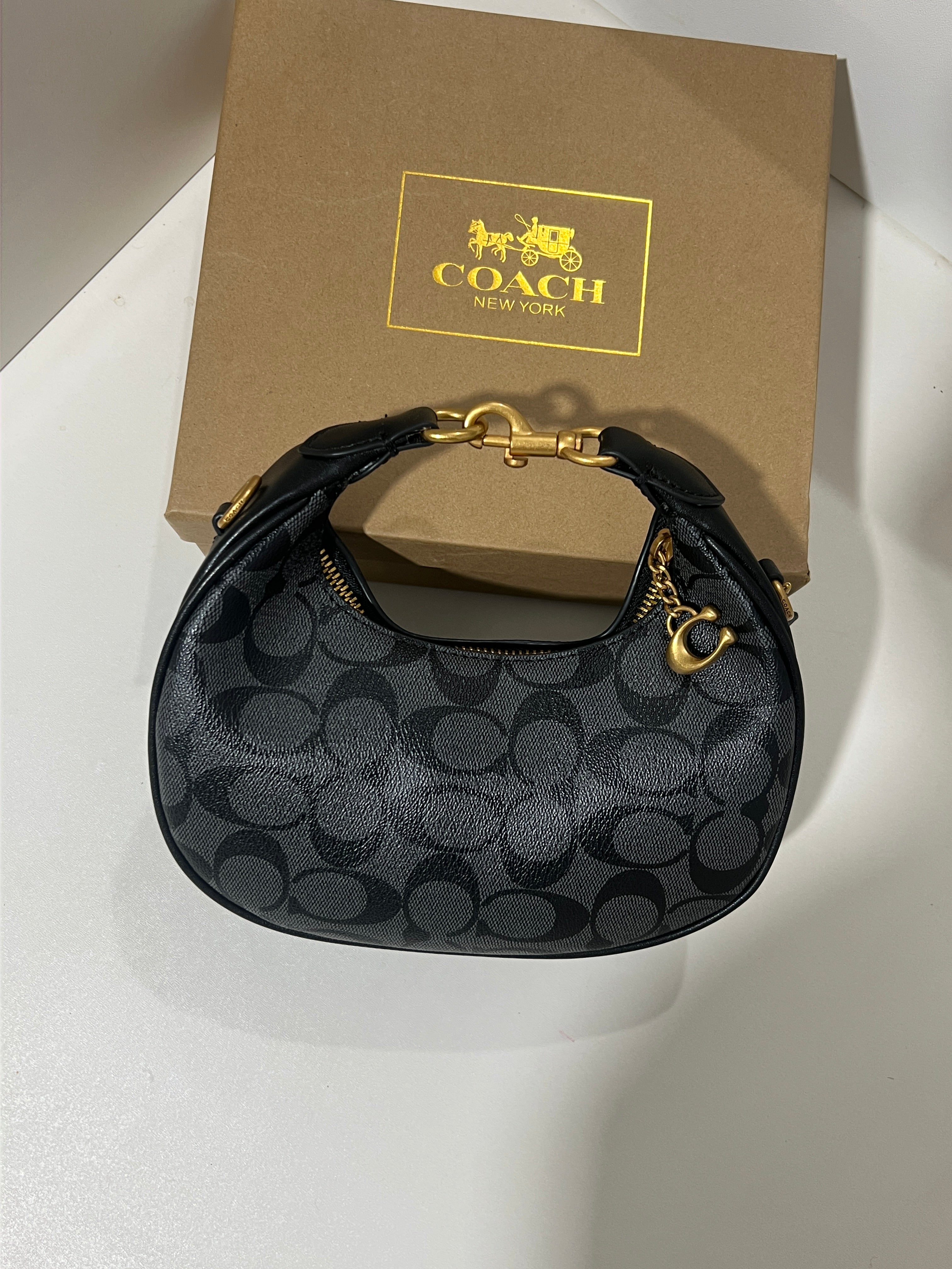 COACH JONIE BAG GREY ((INCLUDE BOX AND LONG STRAP )