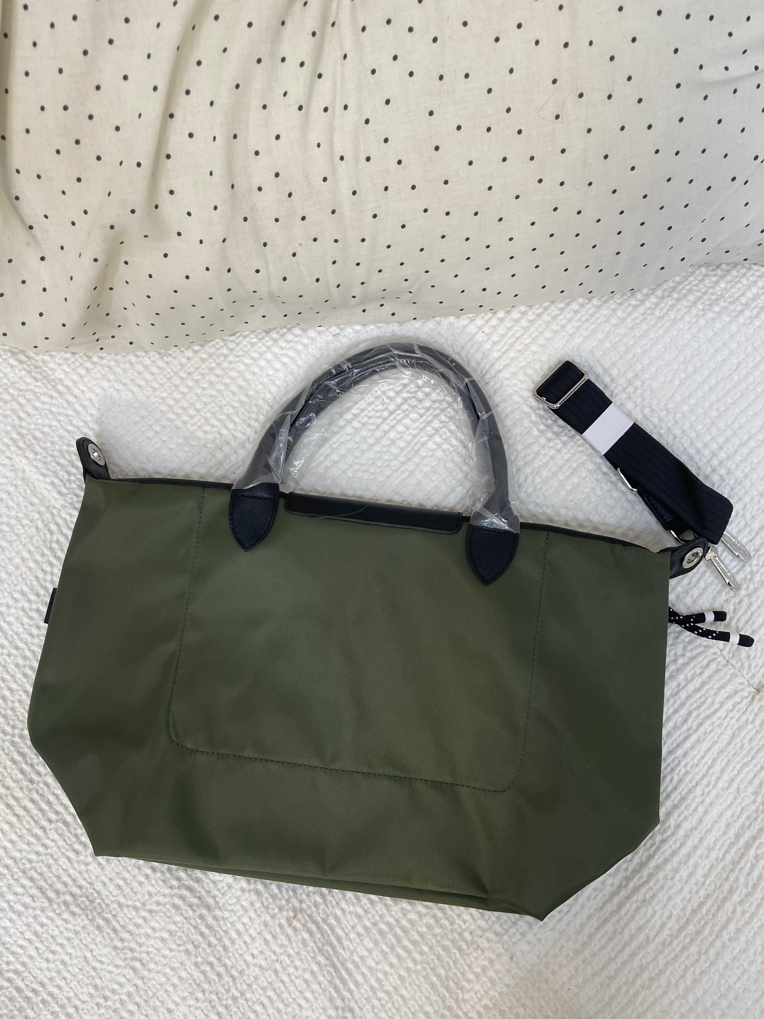 Longchamp Inspired Crossbody - Olive Green (Medium With Logo & Strap)