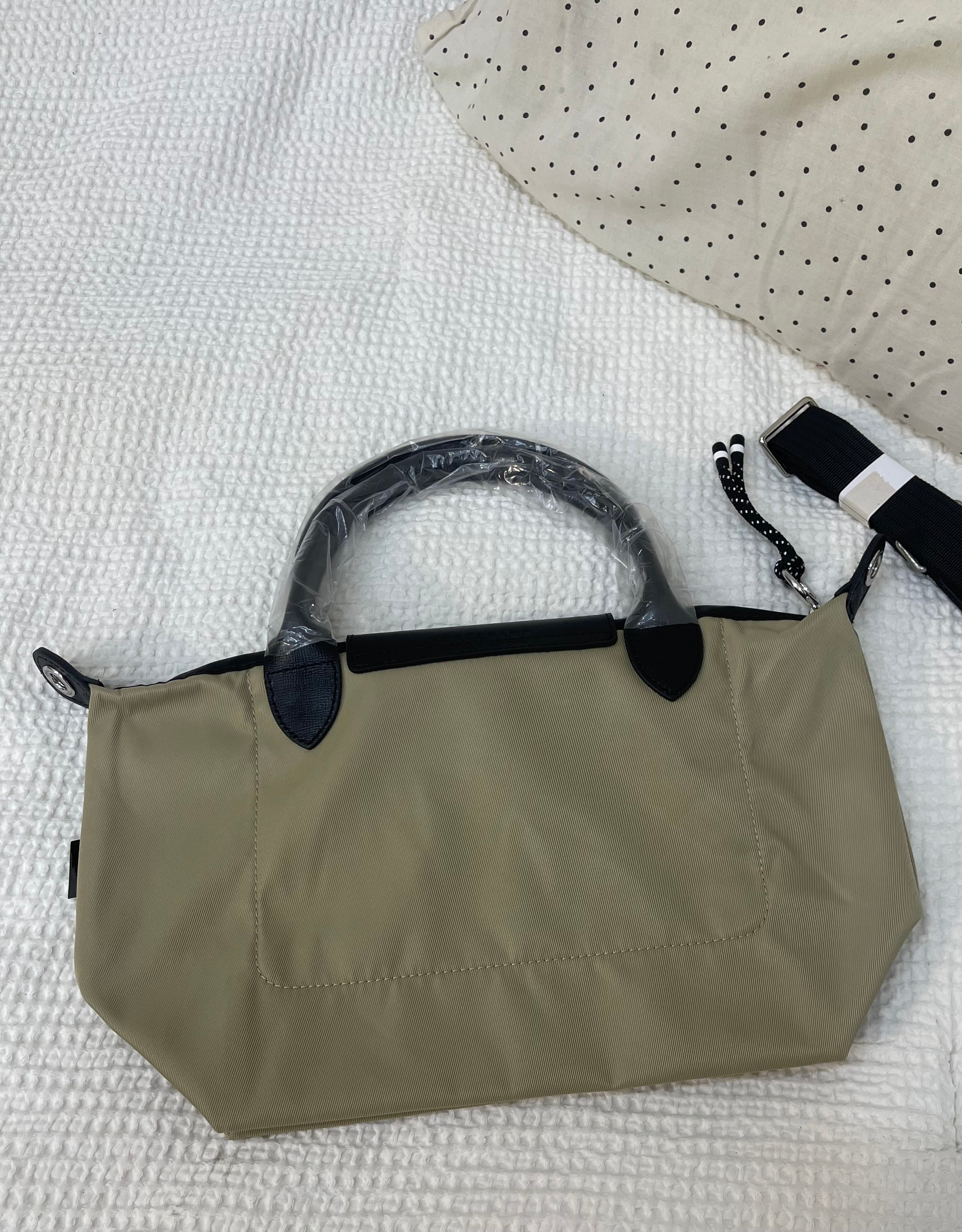 Longchamp Inspired Crossbody - Sage Green (Small With Logo & Strap)
