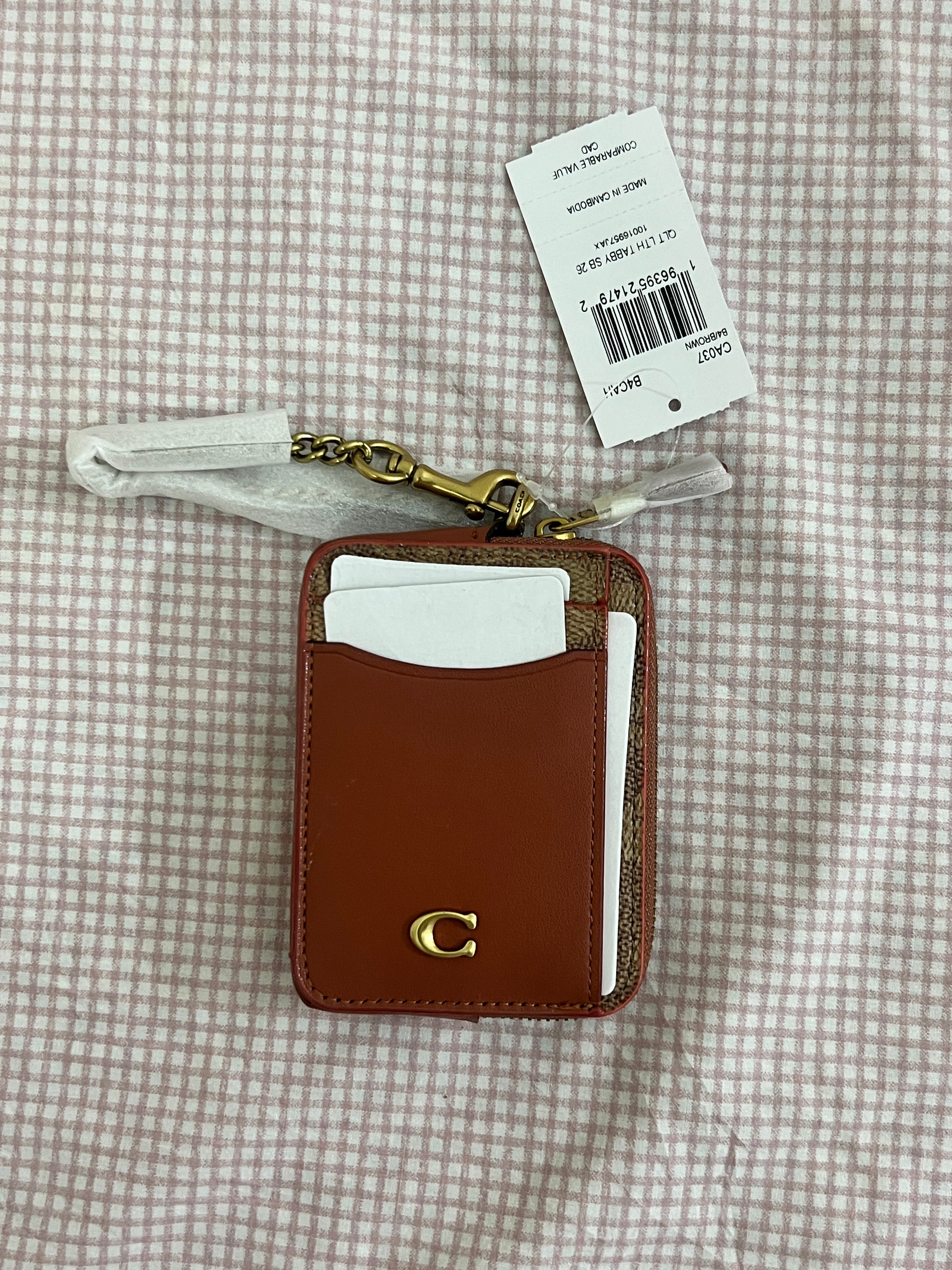 Coach Zip Card Case in Signature Canvas