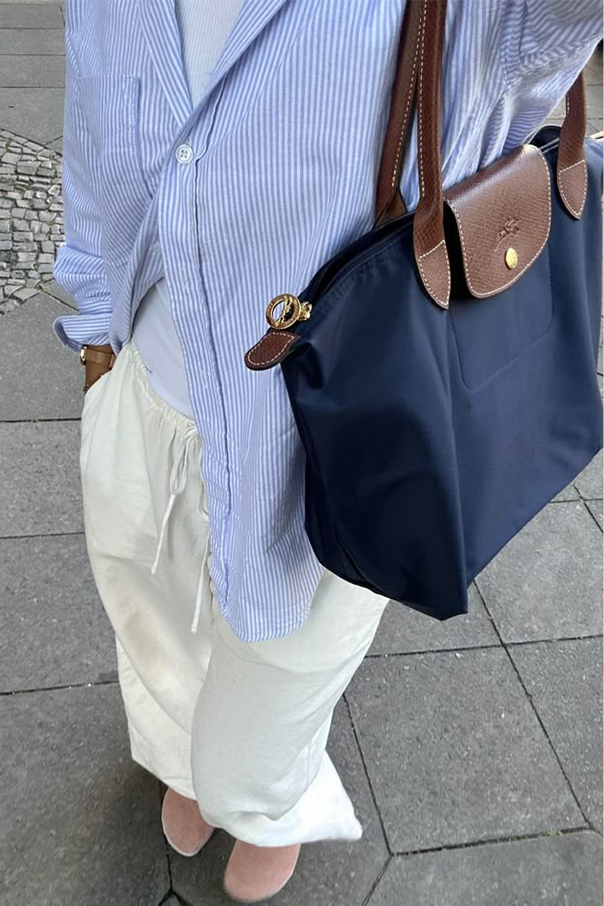 Longchamp Tote Medium - Blue (WITH BRAND LOGO)