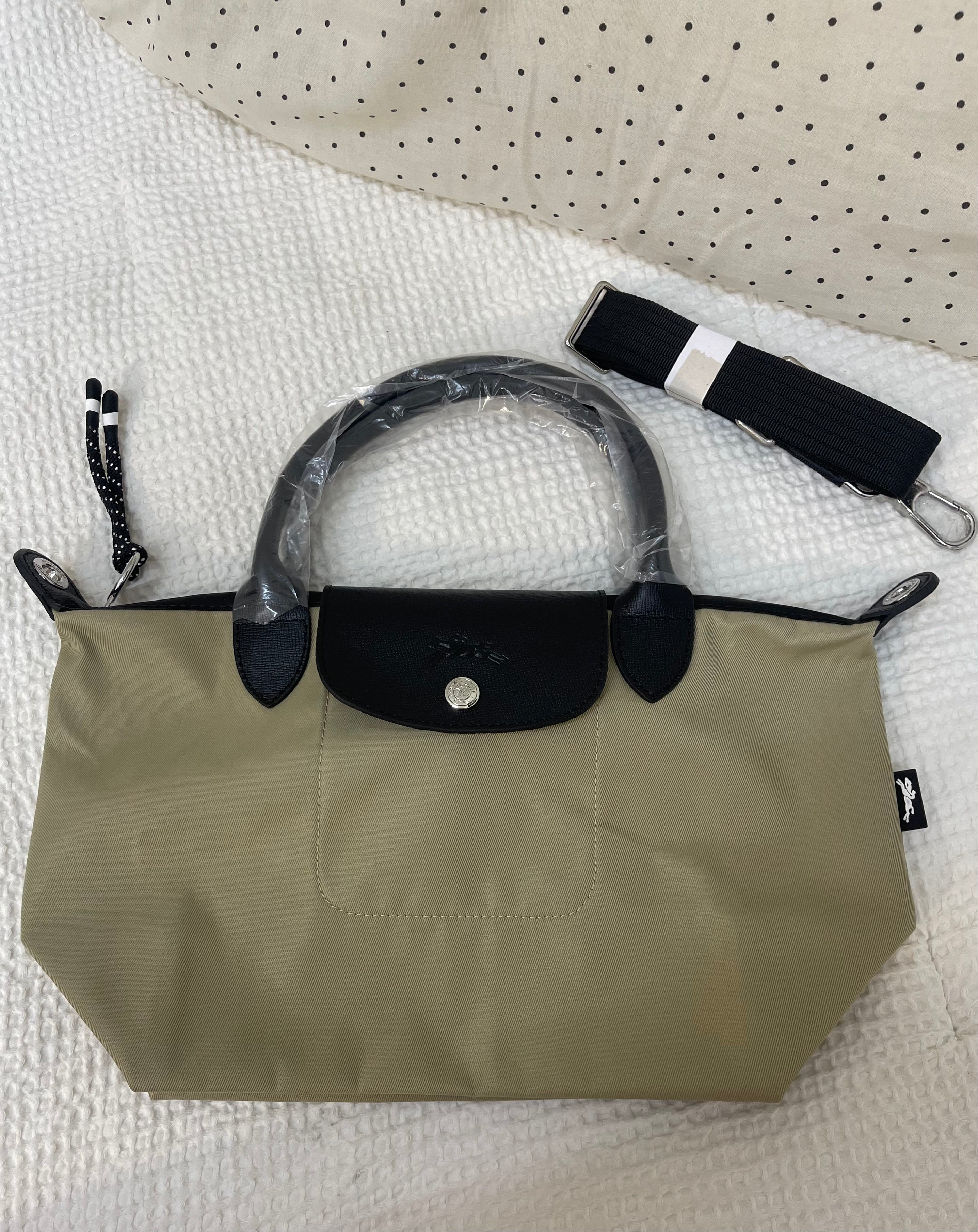 Longchamp Inspired Crossbody - Sage Green (Small With Logo & Strap)