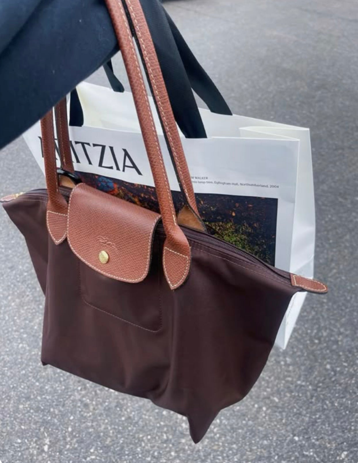 Longchamp Tote Medium - Ebony Brown (WITH BRAND LOGO)