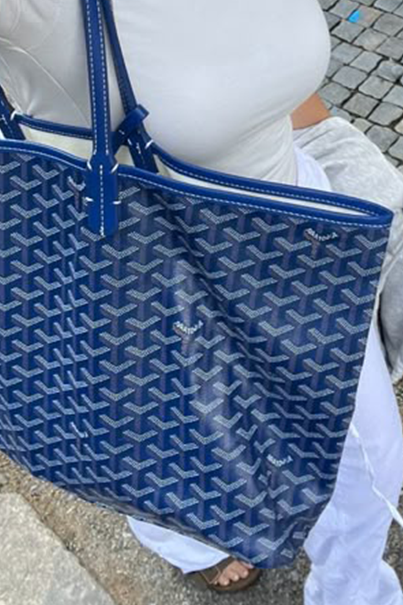 Goyard Tote Bag – Navy Blue (Large With Pouch)